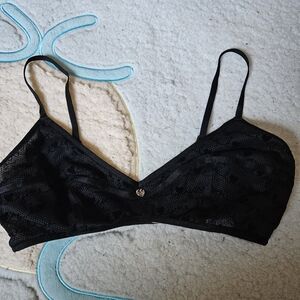 Calvin Klein Black "I love you" Unlined Triangle Bralette | Women's | Size: M